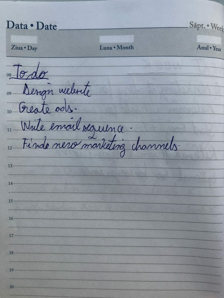Example of a wrong way of creating a business to do list