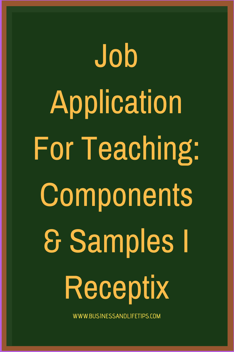 Job application for teaching, samples