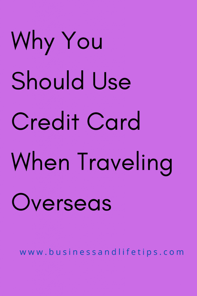 use credit cards when travelling